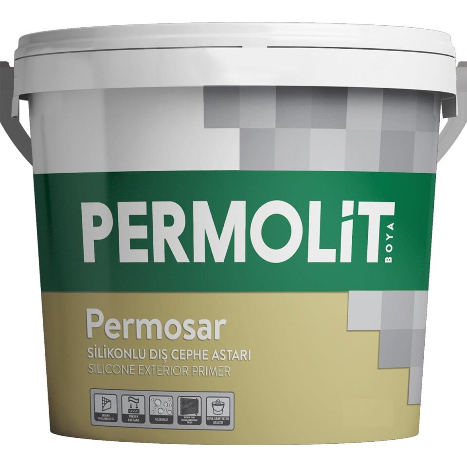 Permolit Permosar Su Bazlı Dış Cephe Silikonlu Astar - BEYAZ - 3.5 Kg.