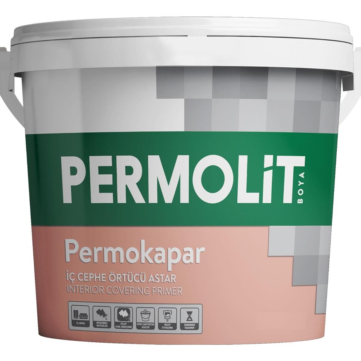 Permolit Permokapar Su Bazlı İç Cephe Örtücü Astar - BEYAZ - 3.5 Kg.