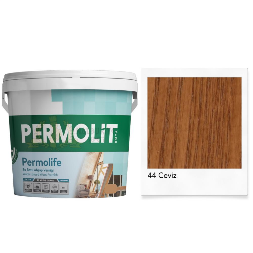 Permolit Permolife Su Bazlı Parlak Ahşap Vernik - CEVİZ - 0.75 Lt.