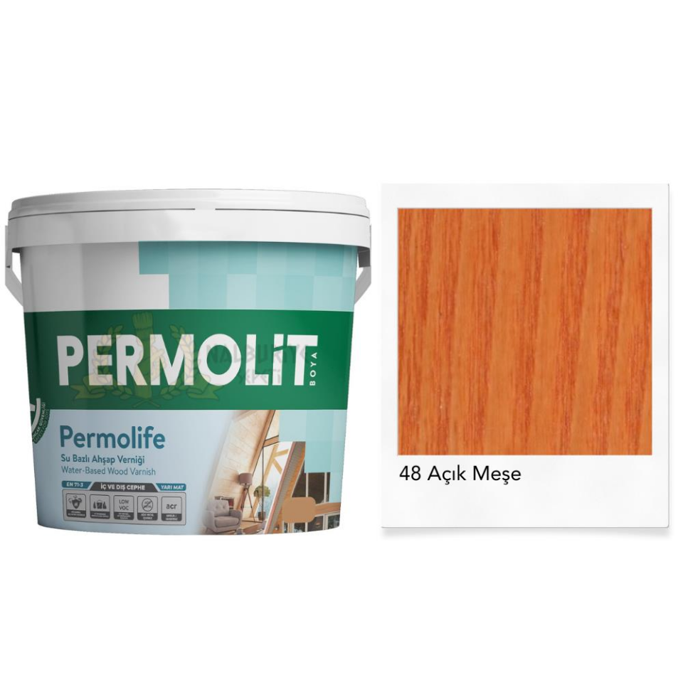 Permolit Permolife Su Bazlı Parlak Ahşap Vernik - AÇIK MEŞE - 0.75 Lt.