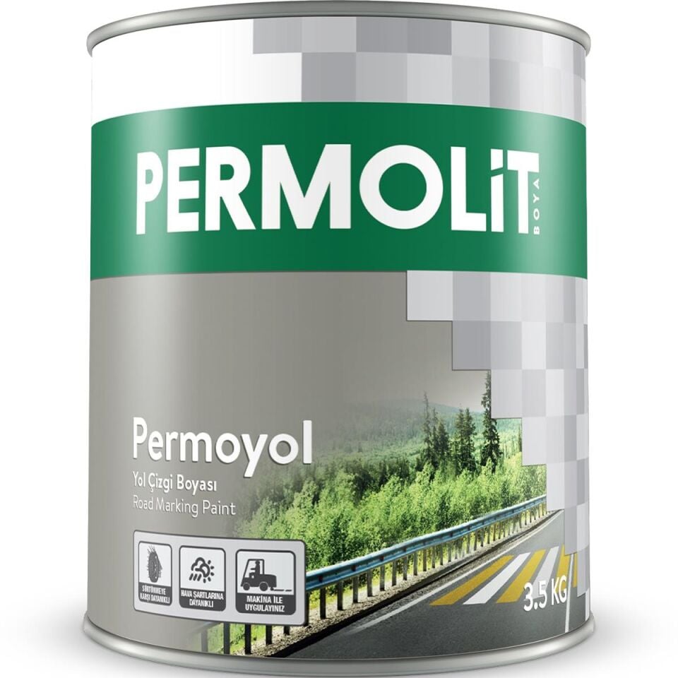 Permolit Sentetik Yol Çizgi Asfalt Boyası BEYAZ - 3.5 Kg.