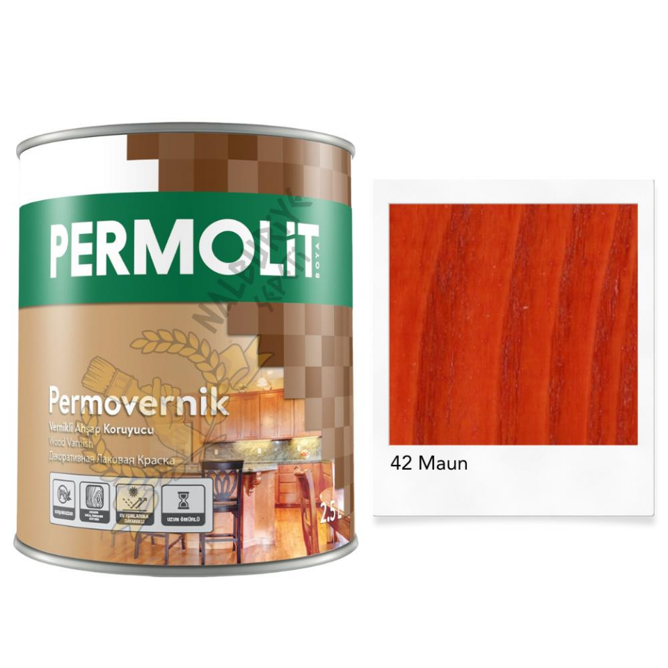 Permolit Sentetik Vernikli Ahşap Koruyucu Boya MAUN 0.75 Lt.