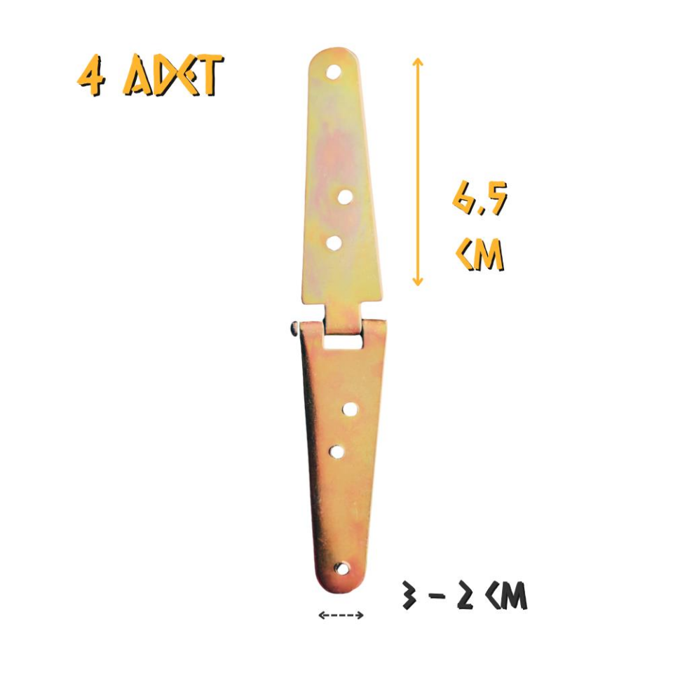 Koral Çift Kuyruklu Menteşe No: 900-3 - 6.5 cm. - 4 Adet