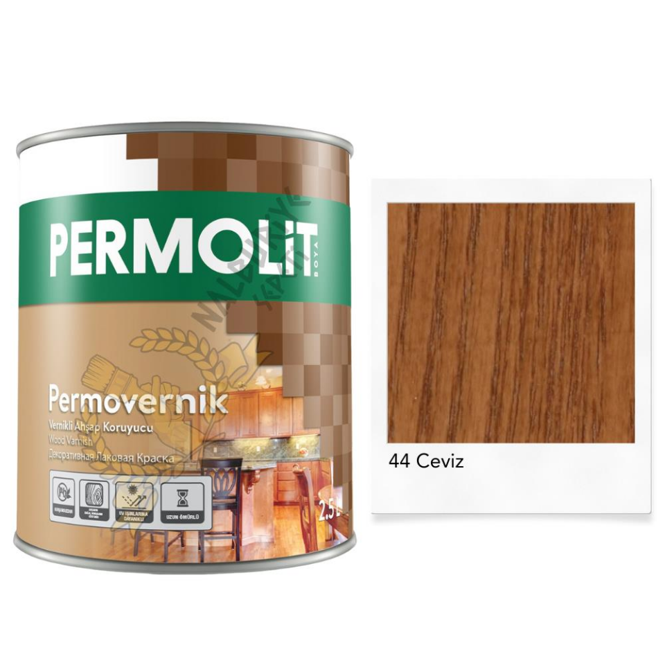 Permolit Sentetik Vernikli Ahşap Koruyucu Boya CEVİZ 0.75 Lt.