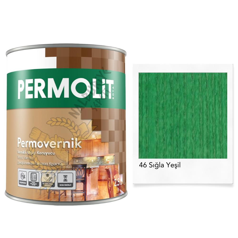 Permolit Sentetik Vernikli Ahşap Koruyucu Boya YEŞİL 0.75 Lt.
