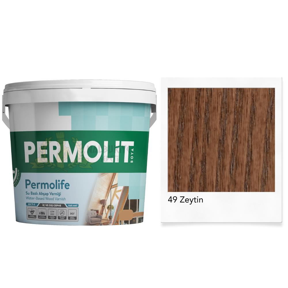 Permolit Permolife Su Bazlı Parlak Ahşap Vernik - ZEYTİN - 2.5 Lt.