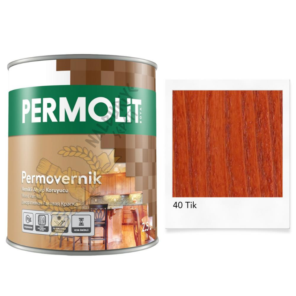 Permolit Sentetik Vernikli Ahşap Koruyucu Boya TİK 2.5 Lt.