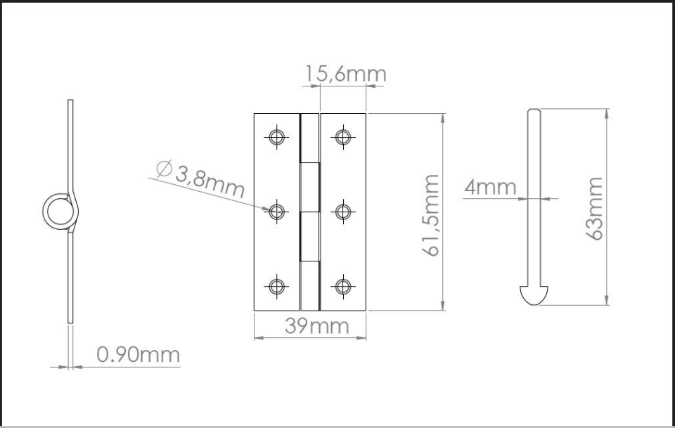 Koral Yaprak Menteşe No: 2.5 - 6 cm. - 10 Adet