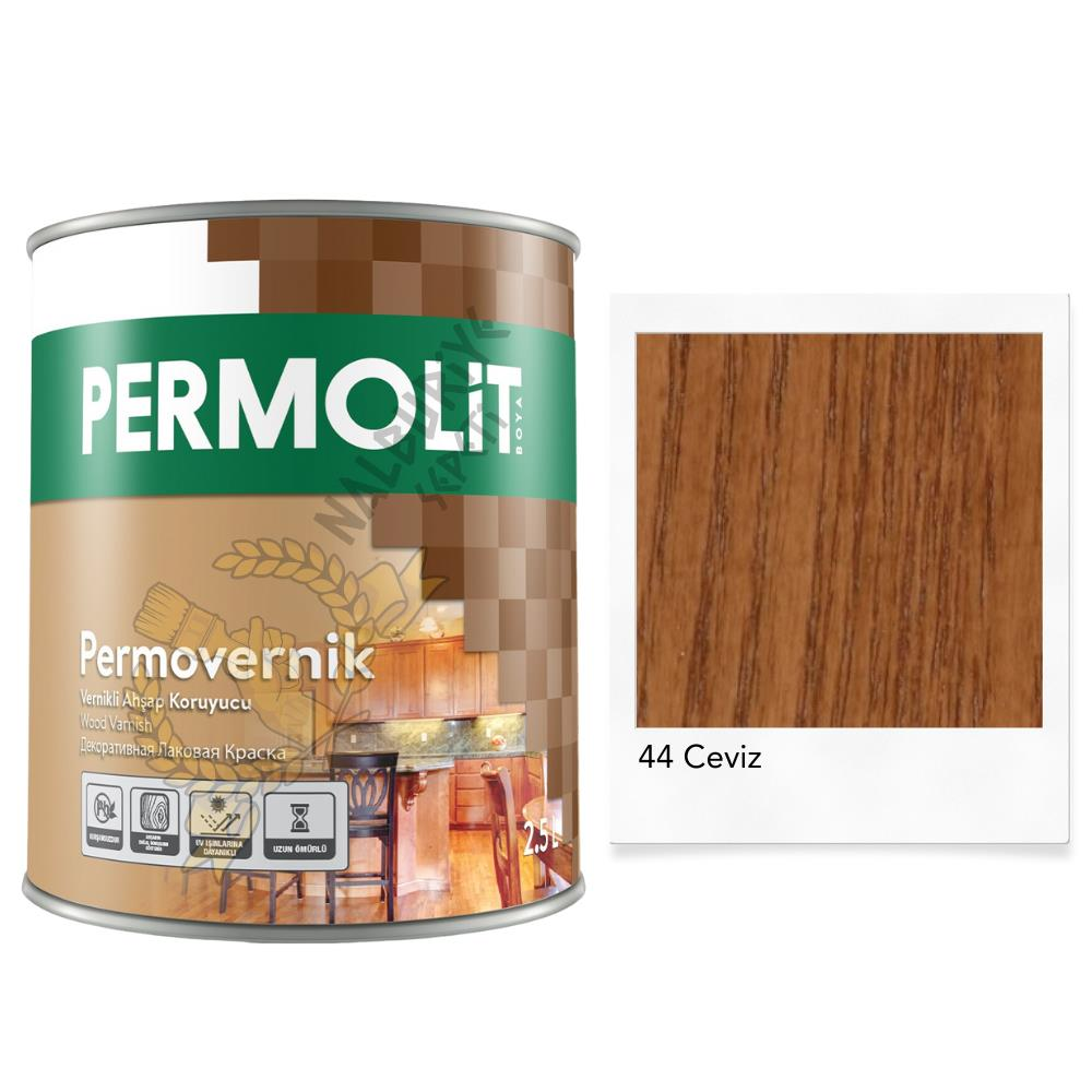 Permolit Sentetik Vernikli Ahşap Koruyucu Boya CEVİZ 2.5 Lt.