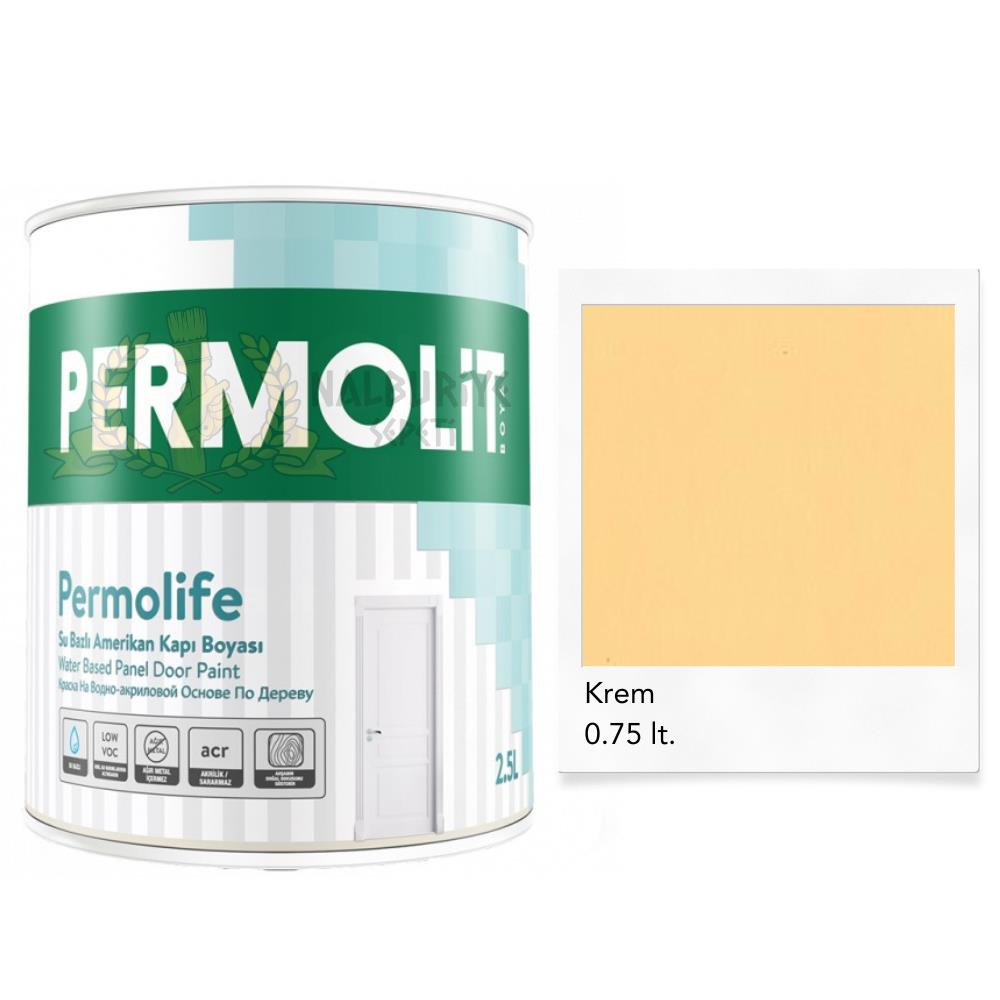 Permolit Permolife Su Bazlı Amerikan Panel Kapı Boyası - KREM - 0.75 Lt.
