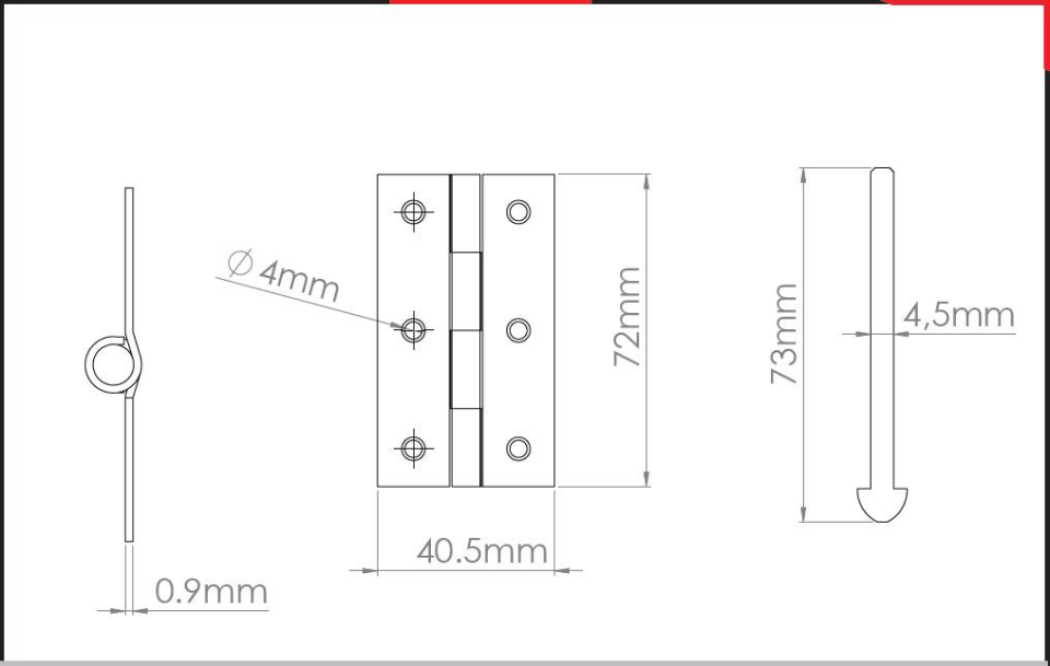 Koral Yaprak Menteşe No: 3 - 7 cm. - 10 Adet