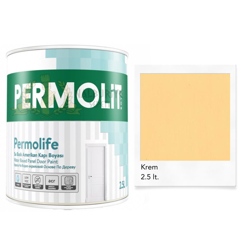 Permolit Permolife Su Bazlı Amerikan Panel Kapı Boyası - KREM - 2.5 Lt.
