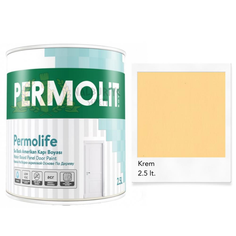 Permolit Permolife Su Bazlı Amerikan Panel Kapı Boyası - KREM - 2.5 Lt.