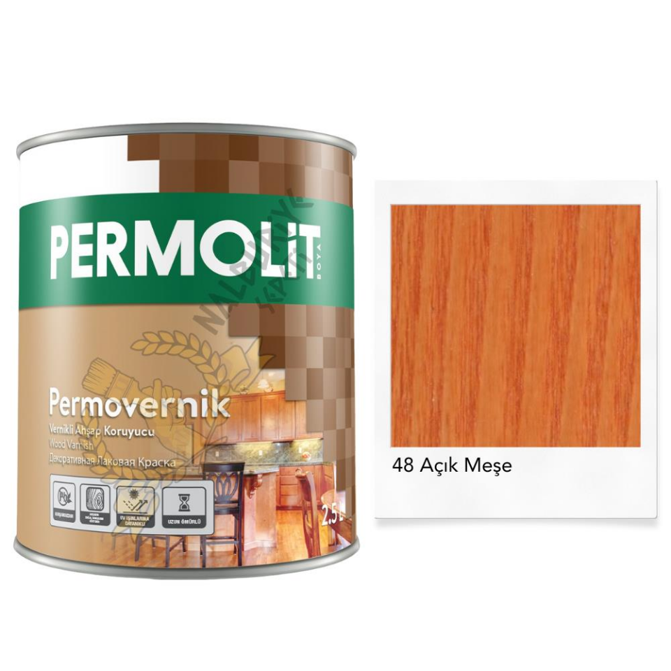 Permolit Sentetik Vernikli Ahşap Koruyucu Boya AÇIK MEŞE 2.5 Lt.
