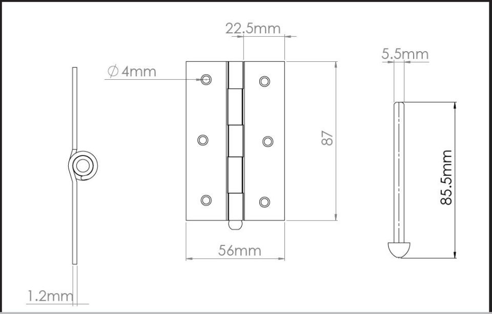 Koral Yaprak Menteşe No: 3.5 - 8.5 cm. - 24 Adet