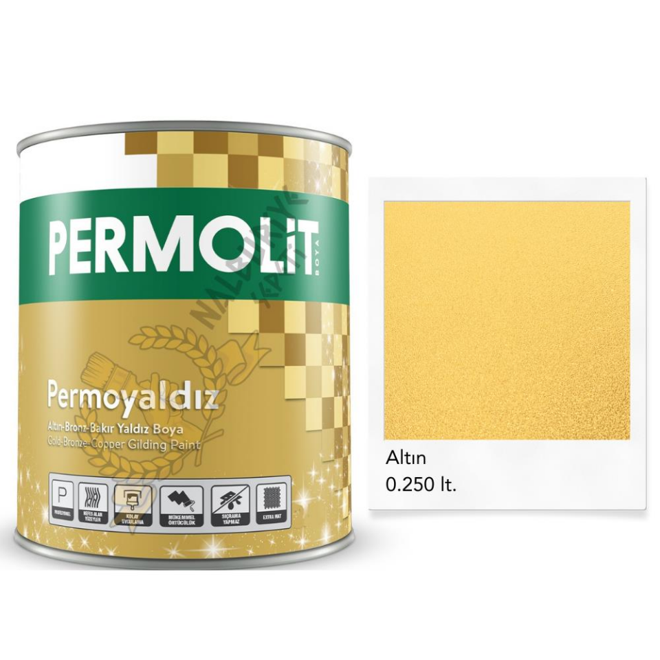 Permolit Isıya Dayanıklı Dekoratif Yaldız Boya ALTIN 0.250 Lt.