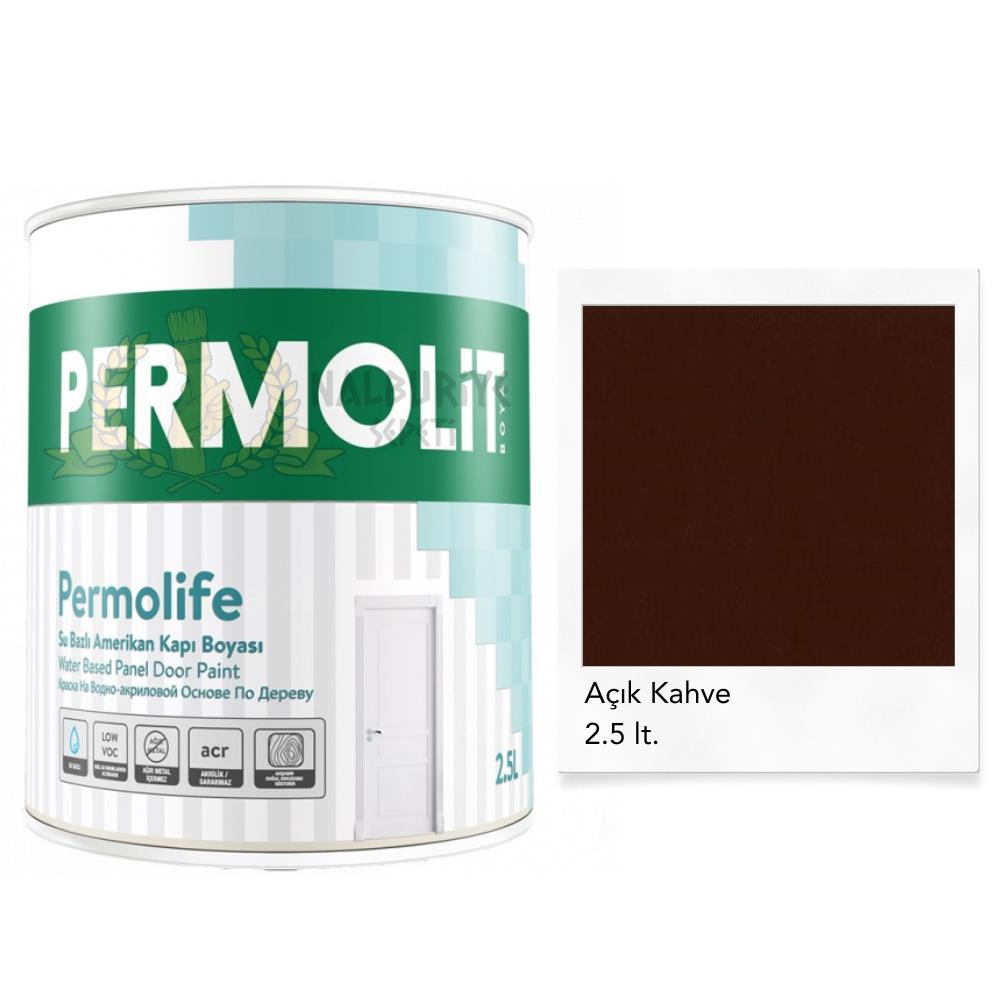 Permolit Permolife Su Bazlı Amerikan Panel Kapı Boyası - AÇIK KAHVE - 2.5 Lt.