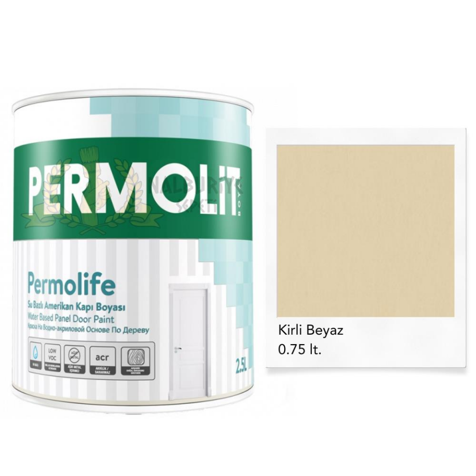 Permolit Permolife Su Bazlı Amerikan Panel Kapı Boyası - KİRLİ BEYAZ - 0.75 Lt.