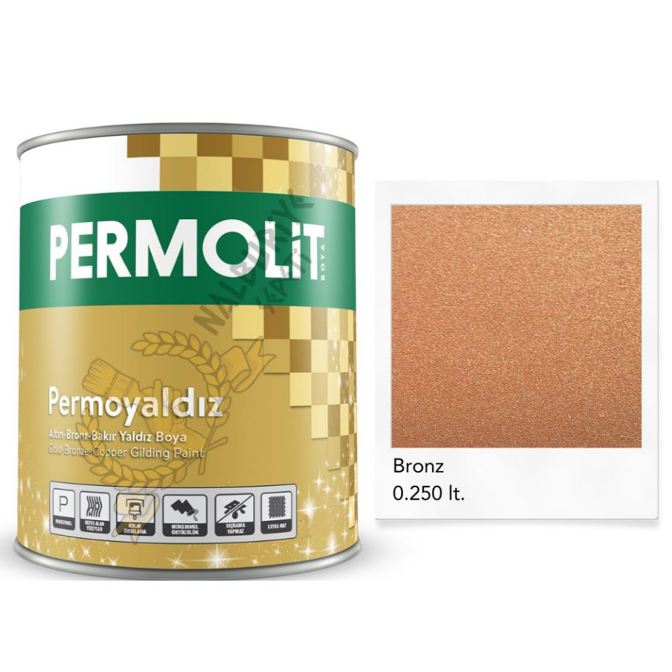 Permolit Isıya Dayanıklı Dekoratif Yaldız Boya BRONZ 0.250 Lt.