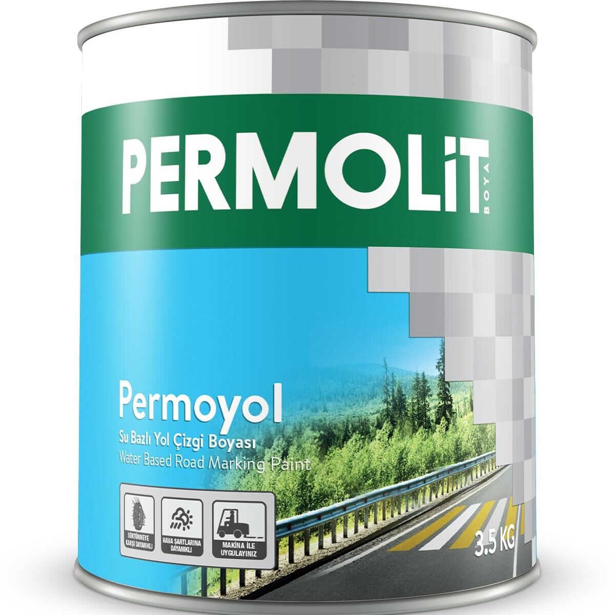 Permolit Su Bazlı Yol Çizgi Asfalt Boyası - SARI - 2.5 Lt.
