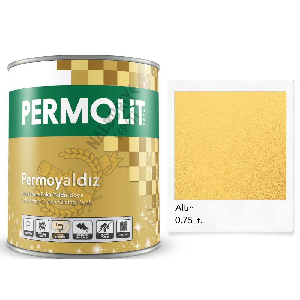 Permolit Isıya Dayanıklı Dekoratif Yaldız Boya ALTIN 0.75 Lt.