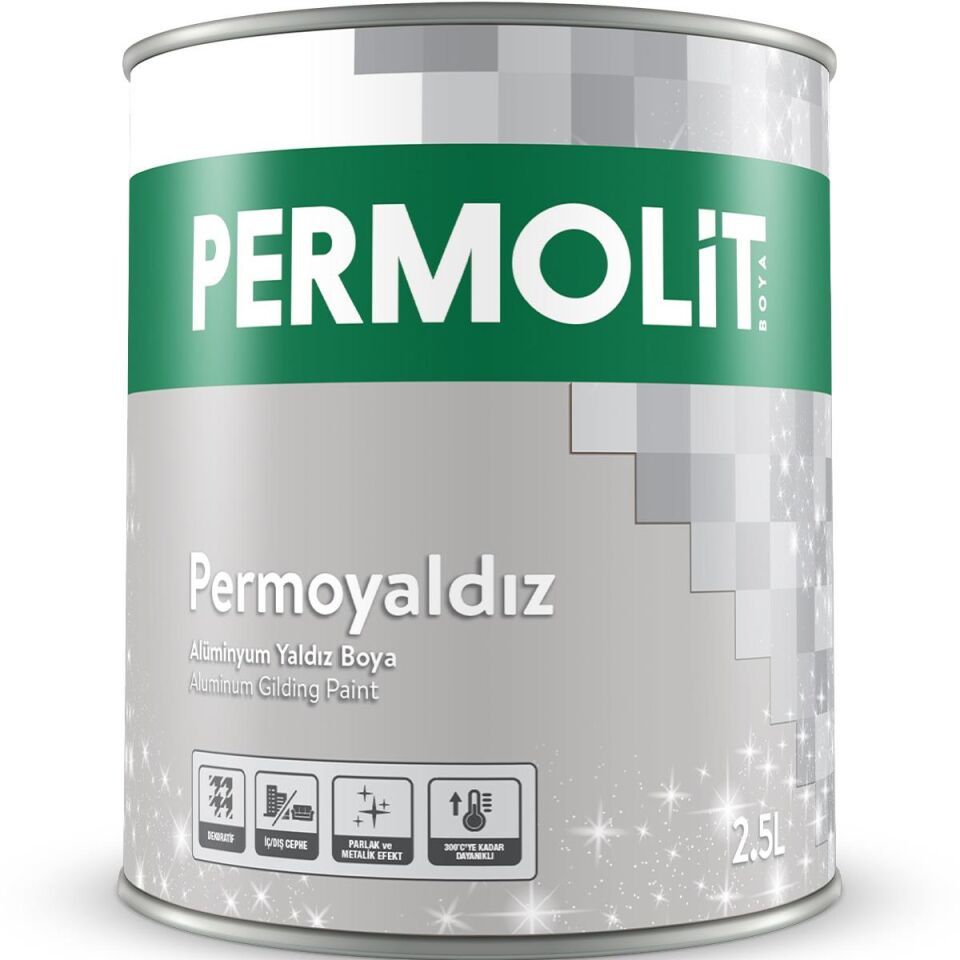 Permolit Isıya Dayanıklı Dekoratif Yaldız Boya ALÜMİNYUM 0.75 Lt.