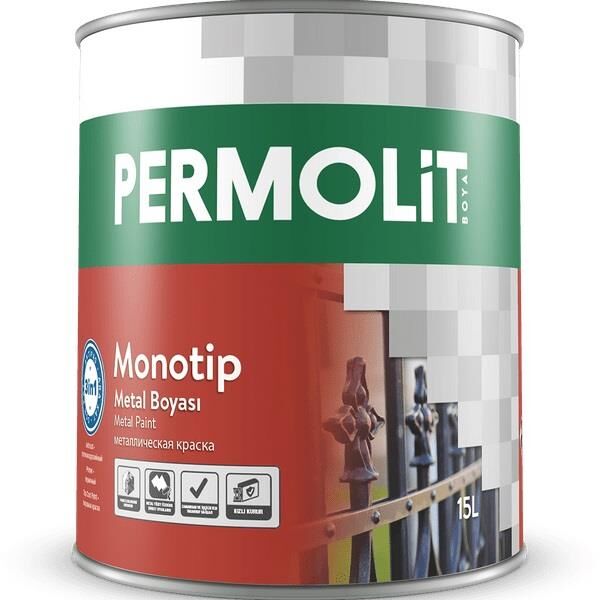 Permolit Monotip Astarlı Antipas Boya ORTA GRİ 0.75 Lt.
