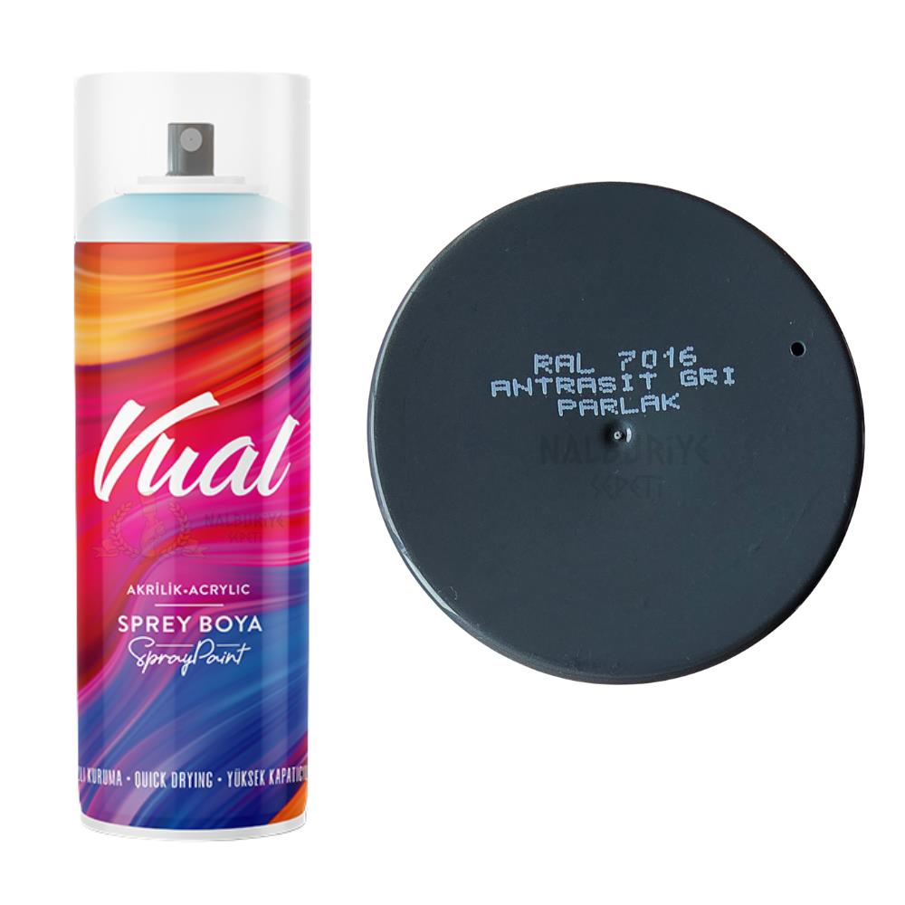 Permolit Akçalı Vual Akrilik Sprey Boya ANTRASİT GRİ PARLAK 400 ml - RAL7016
