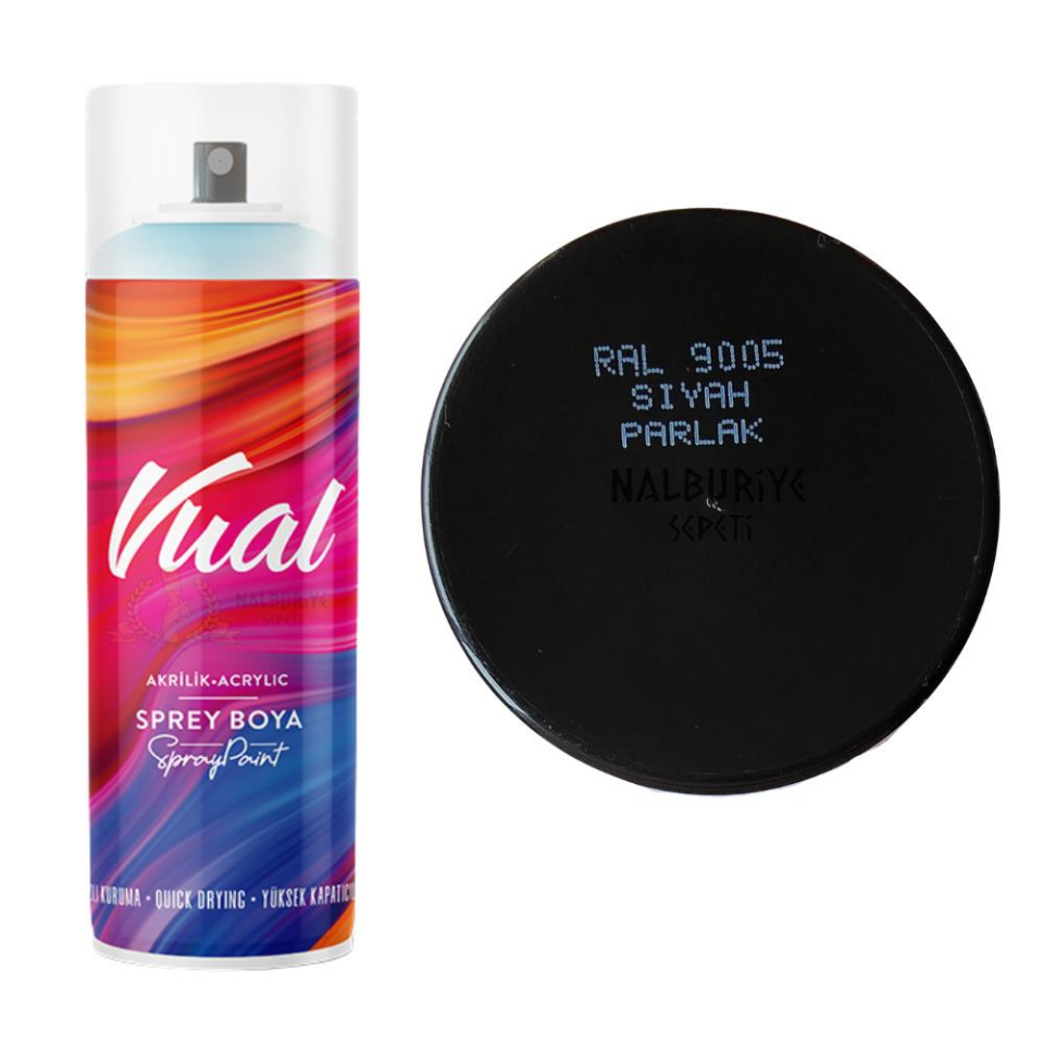 Permolit Akçalı Vual Akrilik Sprey Boya SİYAH PARLAK 400 ml - RAL9005