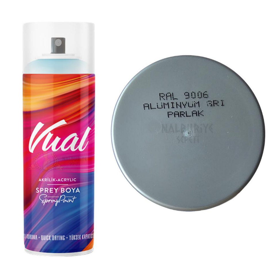 Permolit Akçalı Vual Akrilik Sprey Boya ALÜMİNYUM GRİ PARLAK 400 ml - RAL9006