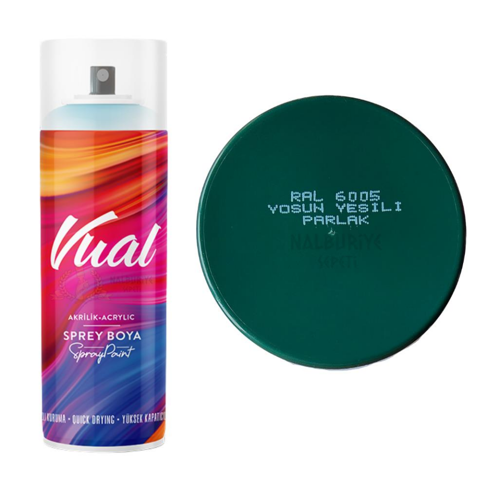 Permolit Akçalı Vual Akrilik Sprey Boya YOSUN YEŞİL PARLAK 400 ml - RAL6005