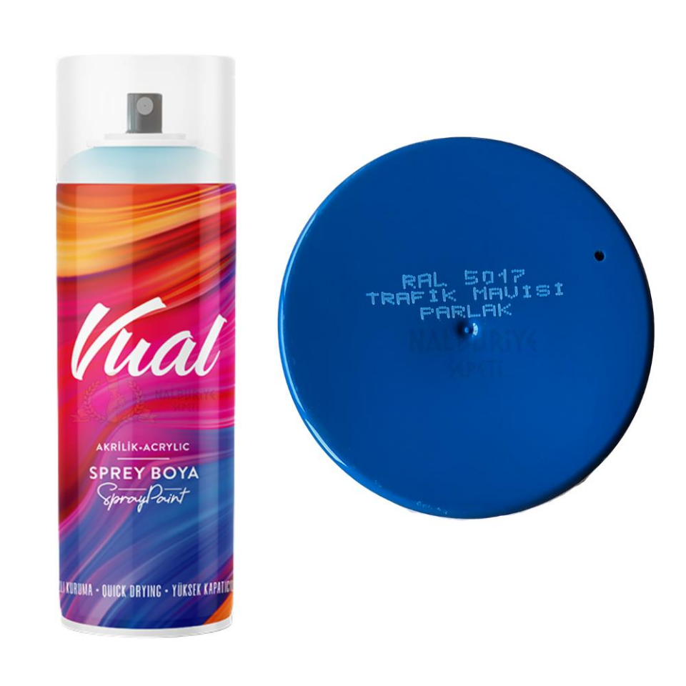 Permolit Akçalı Vual Akrilik Sprey Boya TRAFİK MAVİSİ PARLAK 400 ml - RAL5017