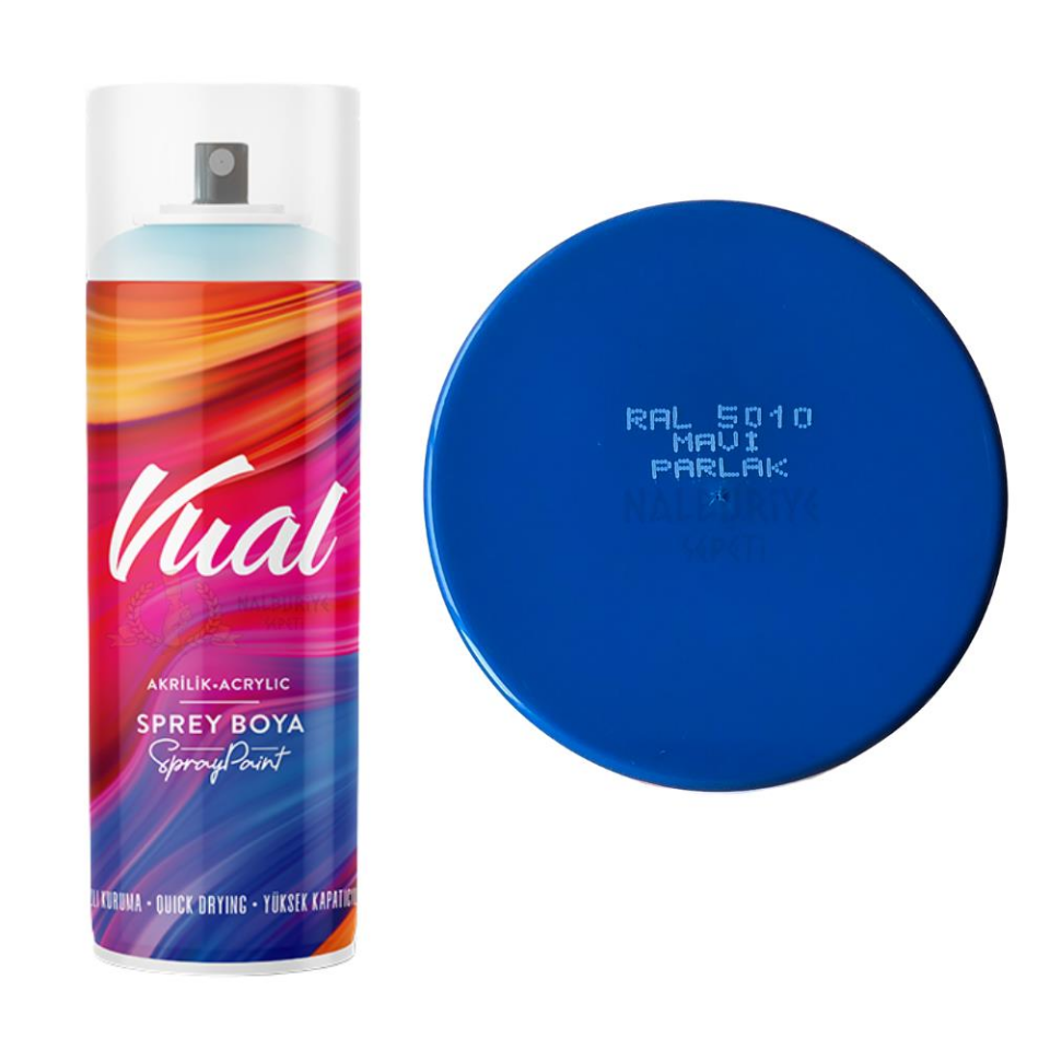 Permolit Akçalı Vual Akrilik Sprey Boya MAVİ PARLAK 400 ml - RAL5010