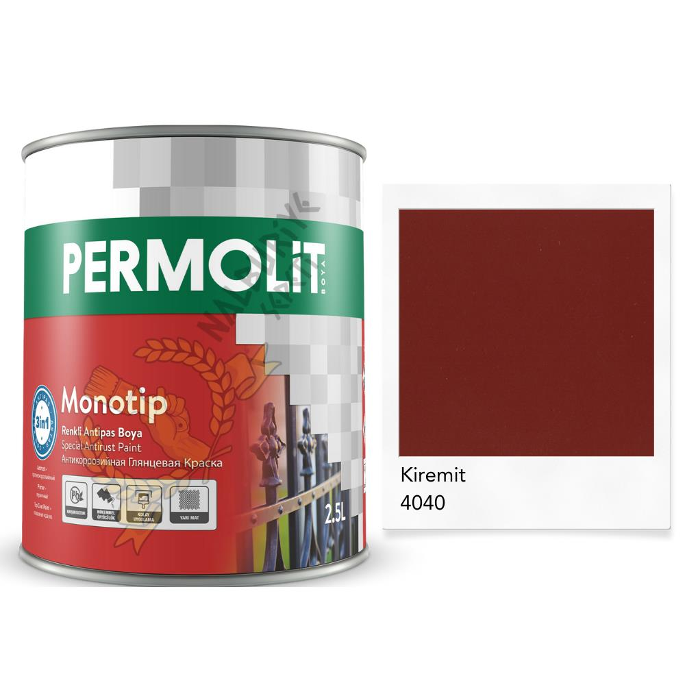 Permolit Monotip Astarlı Antipas Boya KİREMİT KIRMIZI 2.5 Lt.