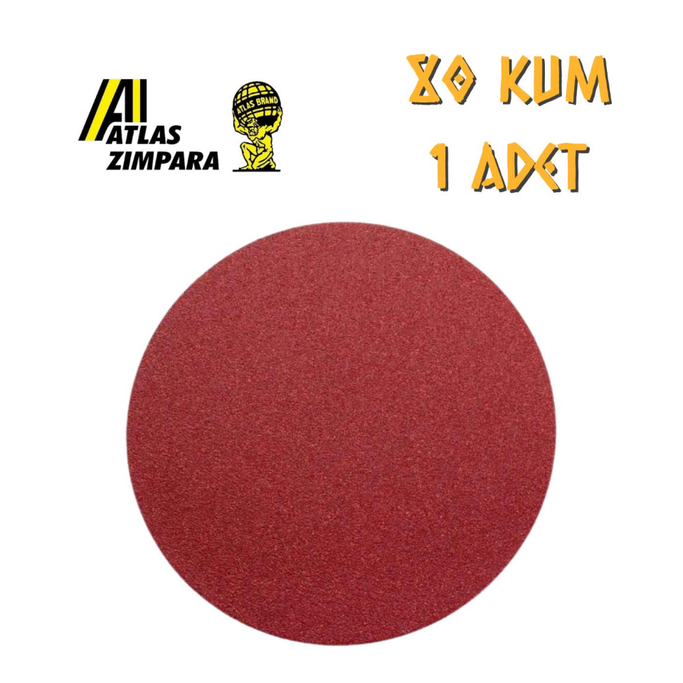 Atlas GT888 Yuvarlak Disk Cırt Zımpara 115 mm - P80 Kum - 1 Adet