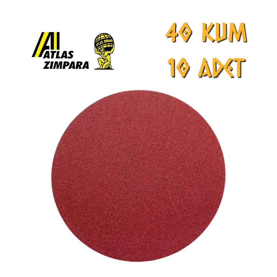 Atlas GT888 Yuvarlak Disk Cırt Zımpara 115 mm - P40 Kum - 10 Adet