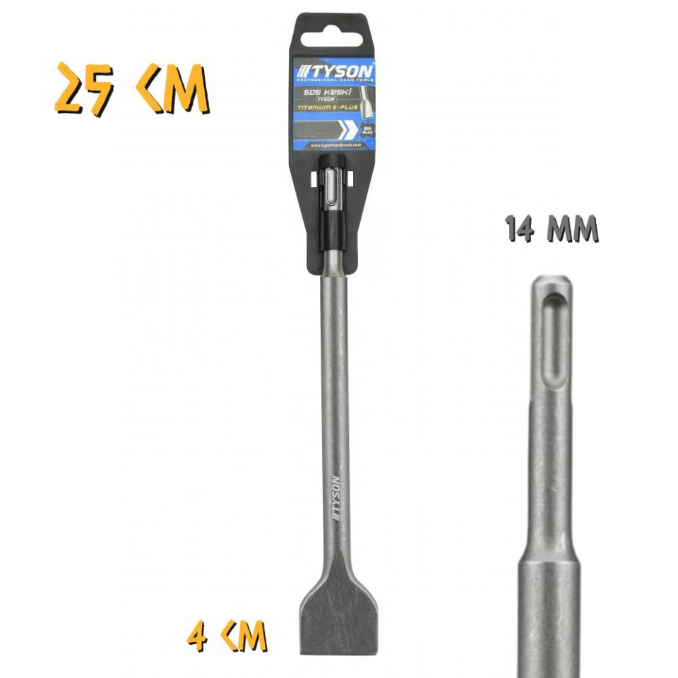 Kupa Tyson SDS Plus Geniş Keski - 14x250x40 mm.