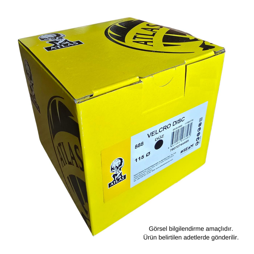 Atlas GT888 Yuvarlak Disk Cırt Zımpara 115 mm - P80 Kum - 100 Adet