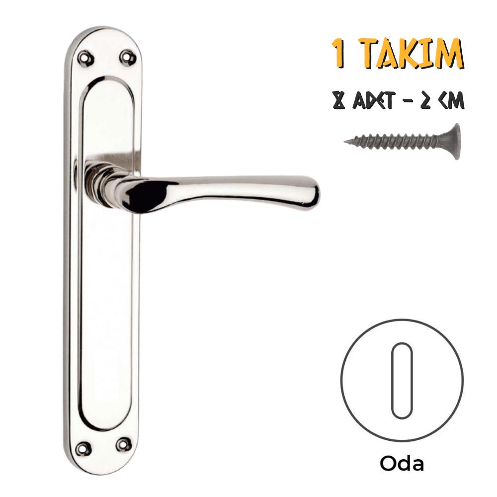 Koral Nikel Saten Kapı Kolu Kumru - Aynalı Oda - 1 Takım