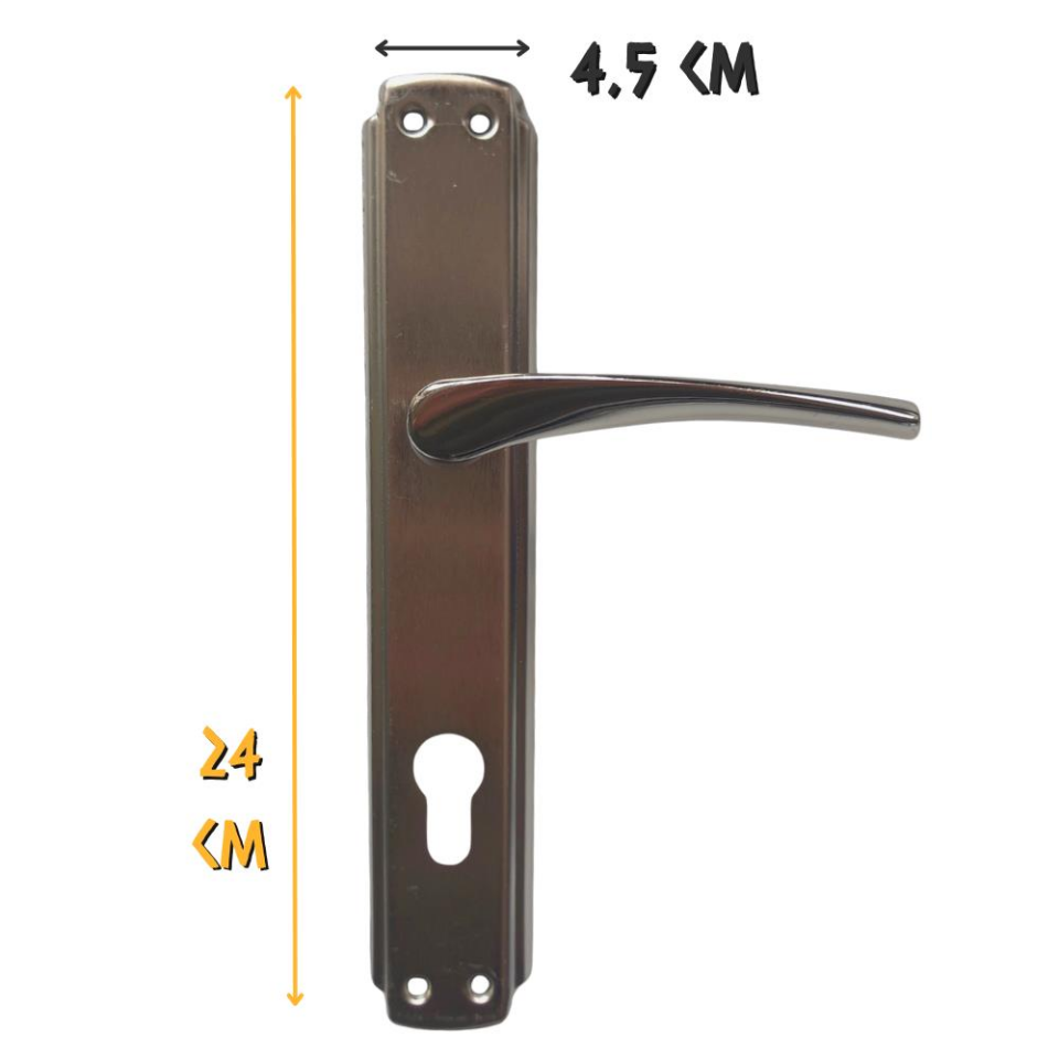 Koral Nikel Saten Kapı Kolu Bravo - Aynalı Yale - 1 Takım