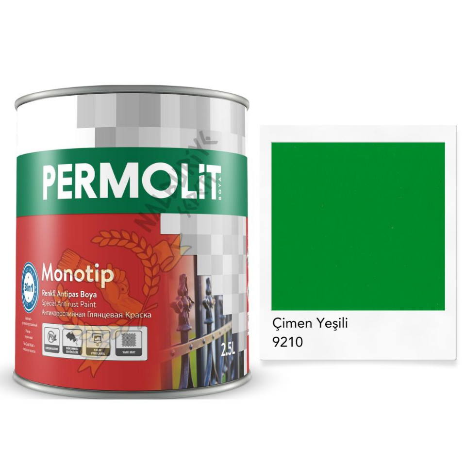 Permolit Monotip Astarlı Antipas Boya ÇİMEN YEŞİLİ 2.5 Lt.
