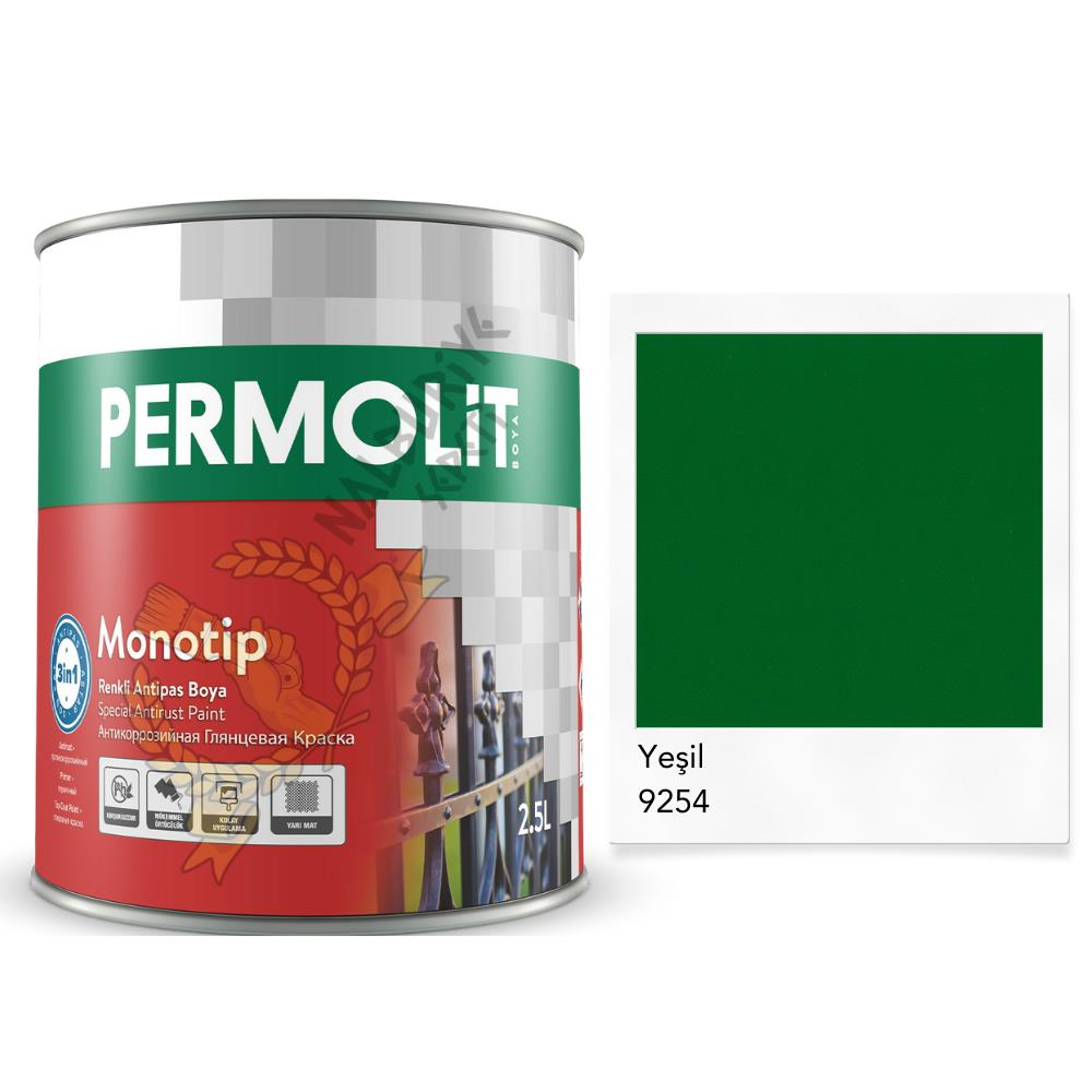 Permolit Monotip Astarlı Antipas Boya YEŞİL 2.5 Lt.