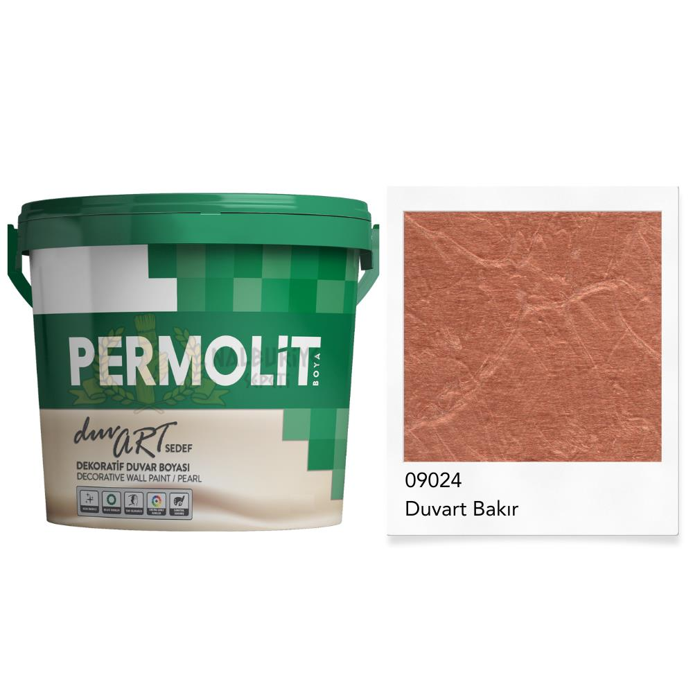Permolit DuvArt Sedef Dekoratif Duvar Boyası - 09024 BAKIR - 2.5 Lt.