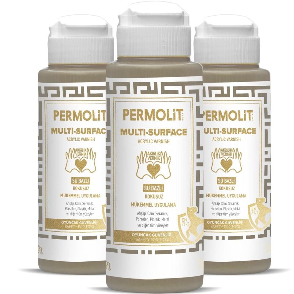Permolit Multi Surface Akrilik Hobi Boyası YARI MAT SATEN VERNİK 120 ml.