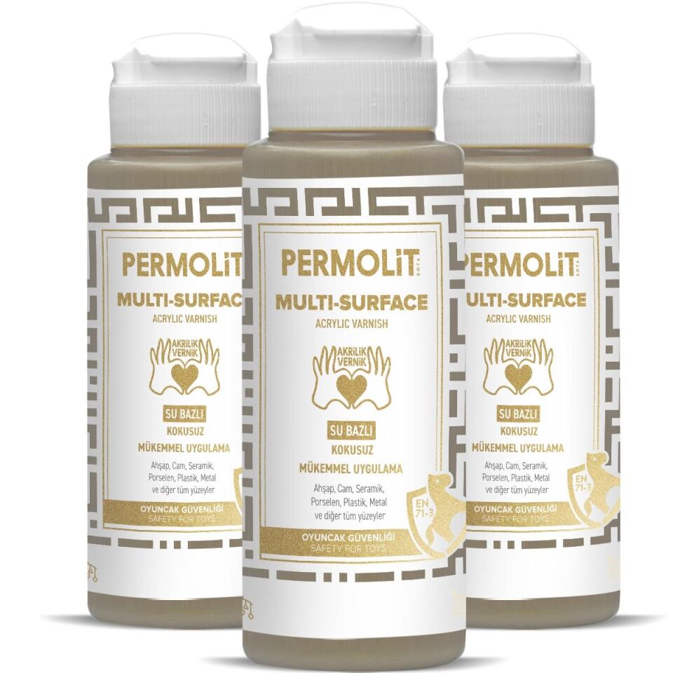 Permolit Multi Surface Akrilik Hobi Boyası YARI MAT SATEN VERNİK 120 ml.