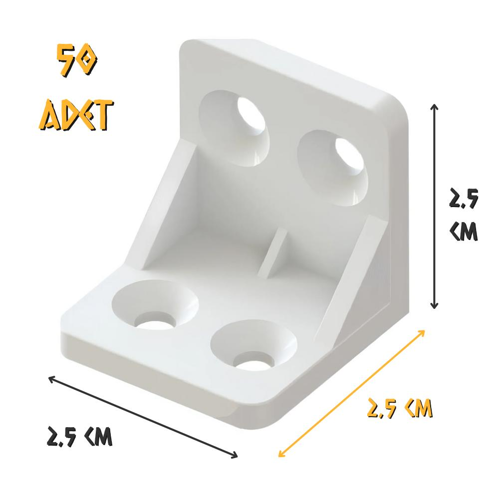 Koral Plastik Köşe Bağlantı L Ayak Büyük - 50 Adet