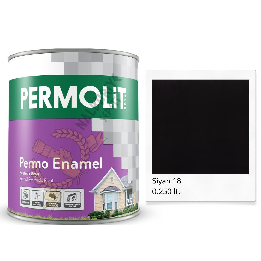 Permolit Enamel Sentetik Yağlı Boya SİYAH 0.250 Lt.