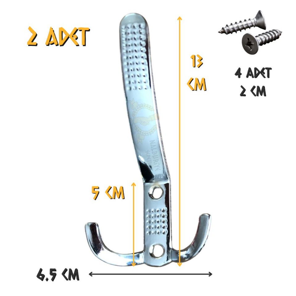 Koral Portmanto Askı Noktalı Krom - 13 cm. - 2 Adet