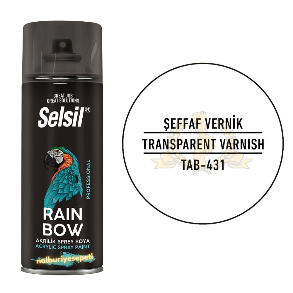 Selsil Rainbow Akrilik Sprey ŞEFFAF PARLAK VERNİK 400 ml.