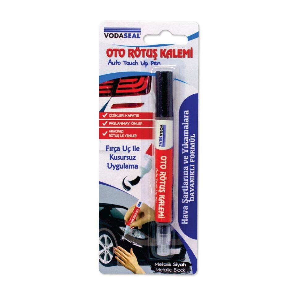 VodaSeal Fırça Uçlu Oto Rötuş Kalemi 5 ml. - Metalik Siyah